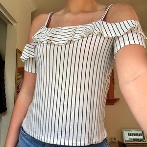 White and black striped tank